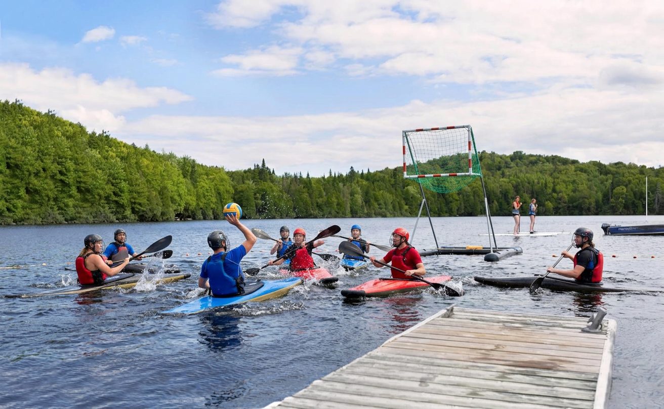 Kayakistes sur le lac